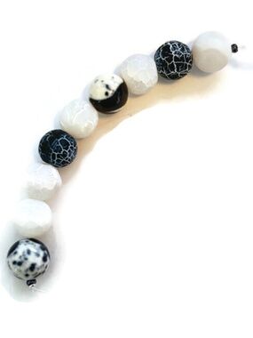 As Low As $2 Mixed Strand of Black and White 10mm Stone Beads (9)
